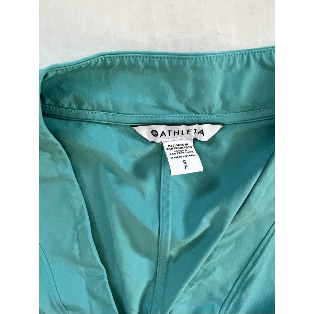 Athleta Marlow Short Sleeve Romper with Pockets Gulf Green Size Small - Picture 7 of 10